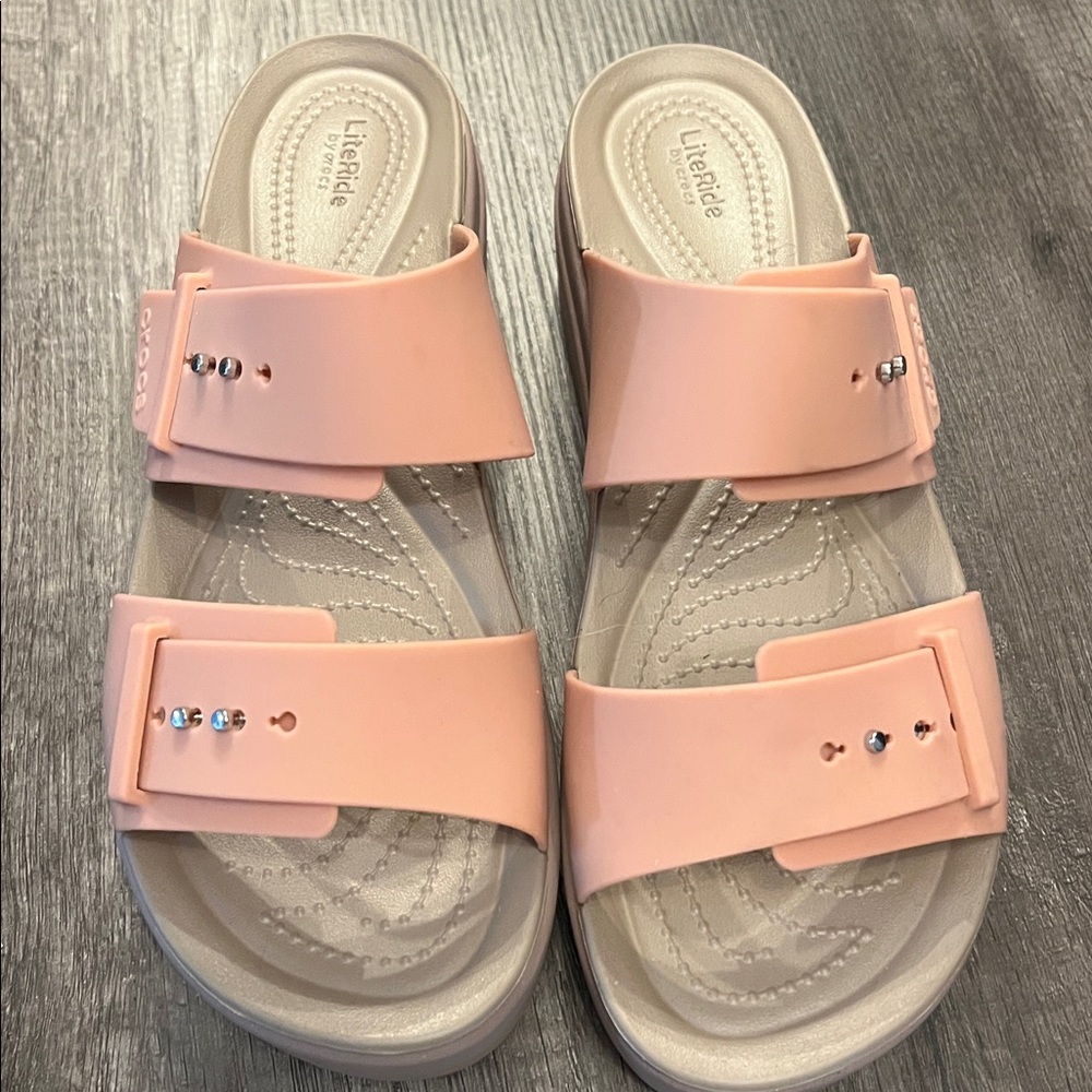 Crocs Pink Slide Sandals